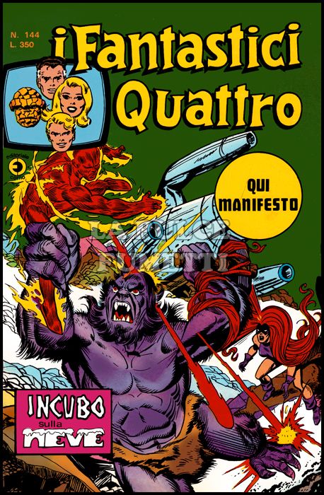 FANTASTICI QUATTRO #   144: INCUBO SULLA NEVE - NO MANIFESTO